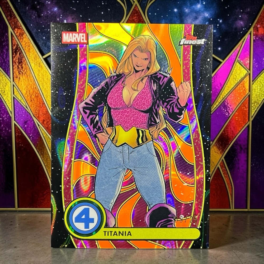 2026 Topps Finest Fantastic Four Titania #BL-090 Orange Lava Blacklight 09/25